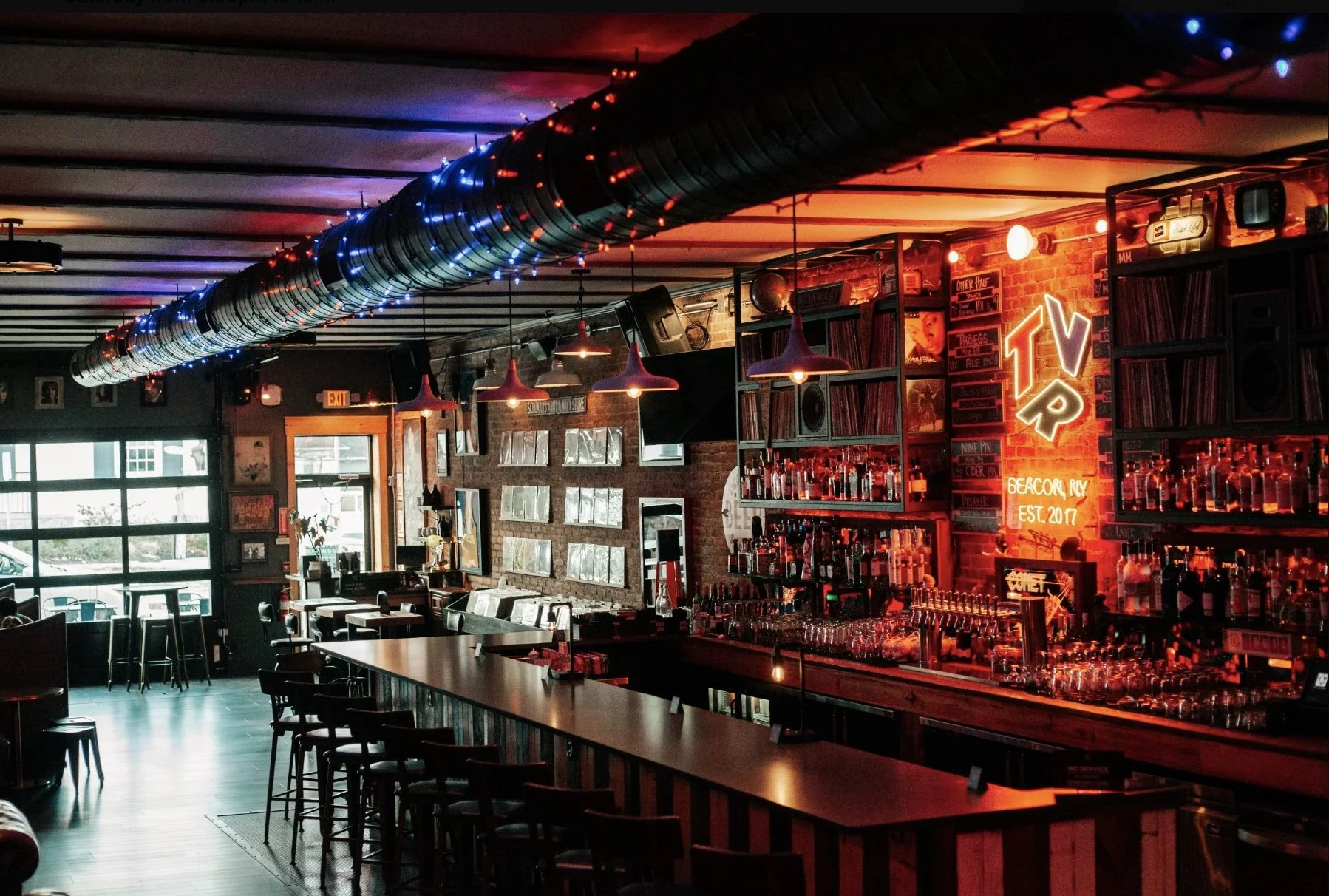 TVR Event Space with bar and lighting